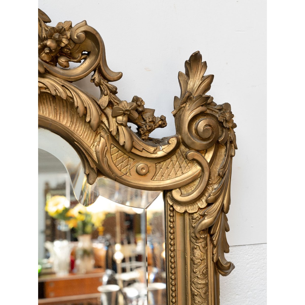 Grand miroir ancien sculpté style Louis XV Georges N°1382 - Bon état miroir, DEBONGOUT