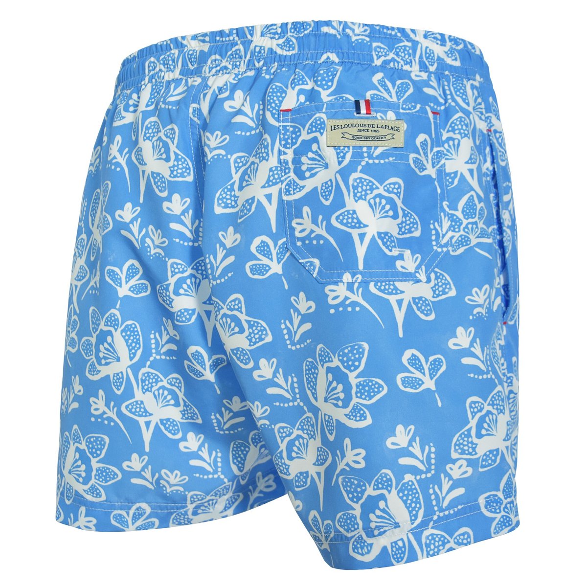 Short de bain MONTAUK 2507 White flowers bleu, LES LOULOUS DE LA PLAGE