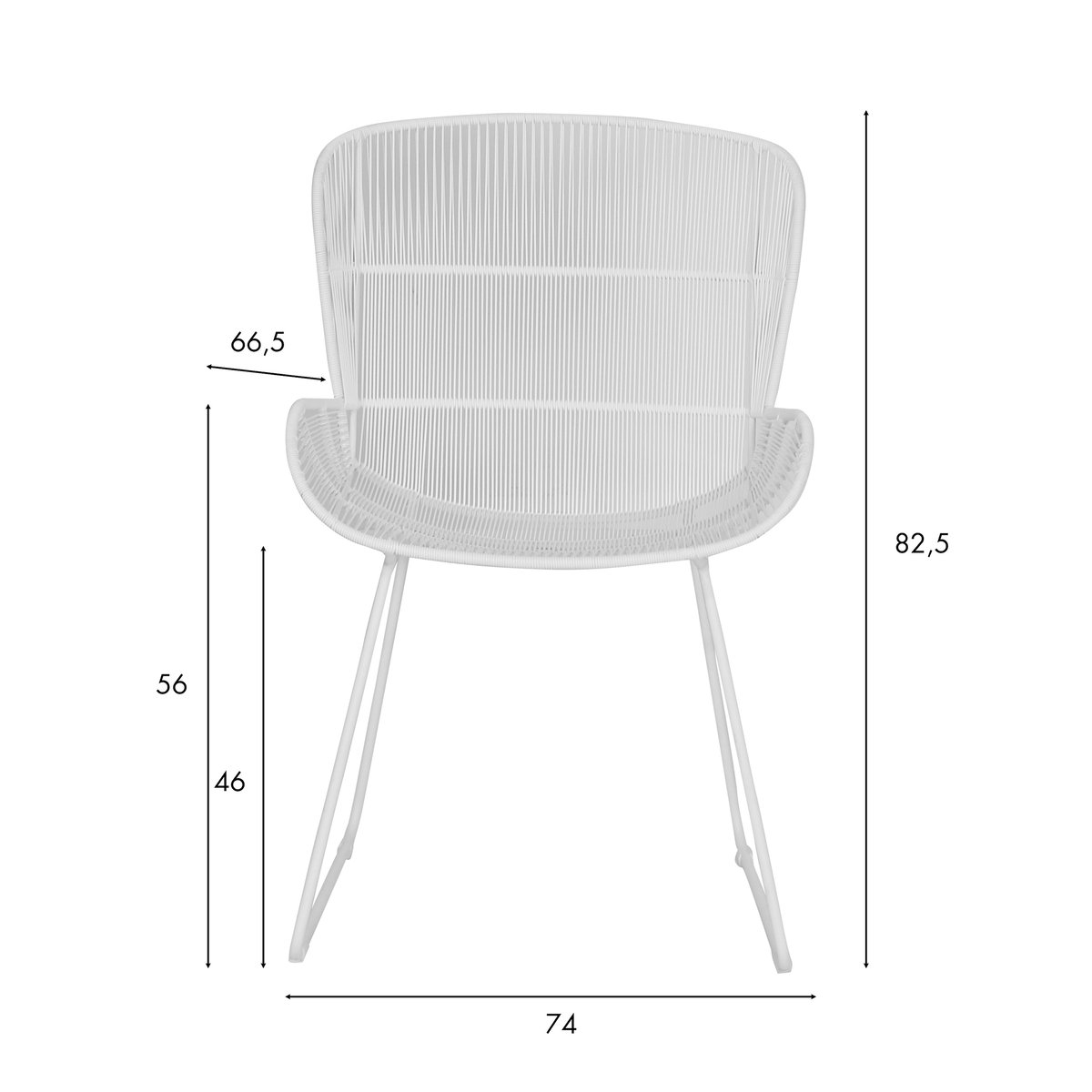 Fauteuil de table extérieur en polypropylène, CON DAO blanc, NOW'S HOME