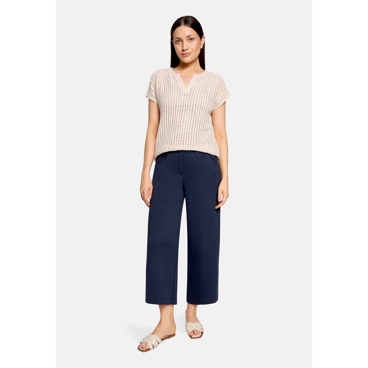 T-Shirt avec structure manches courtes gris, BETTY & CO