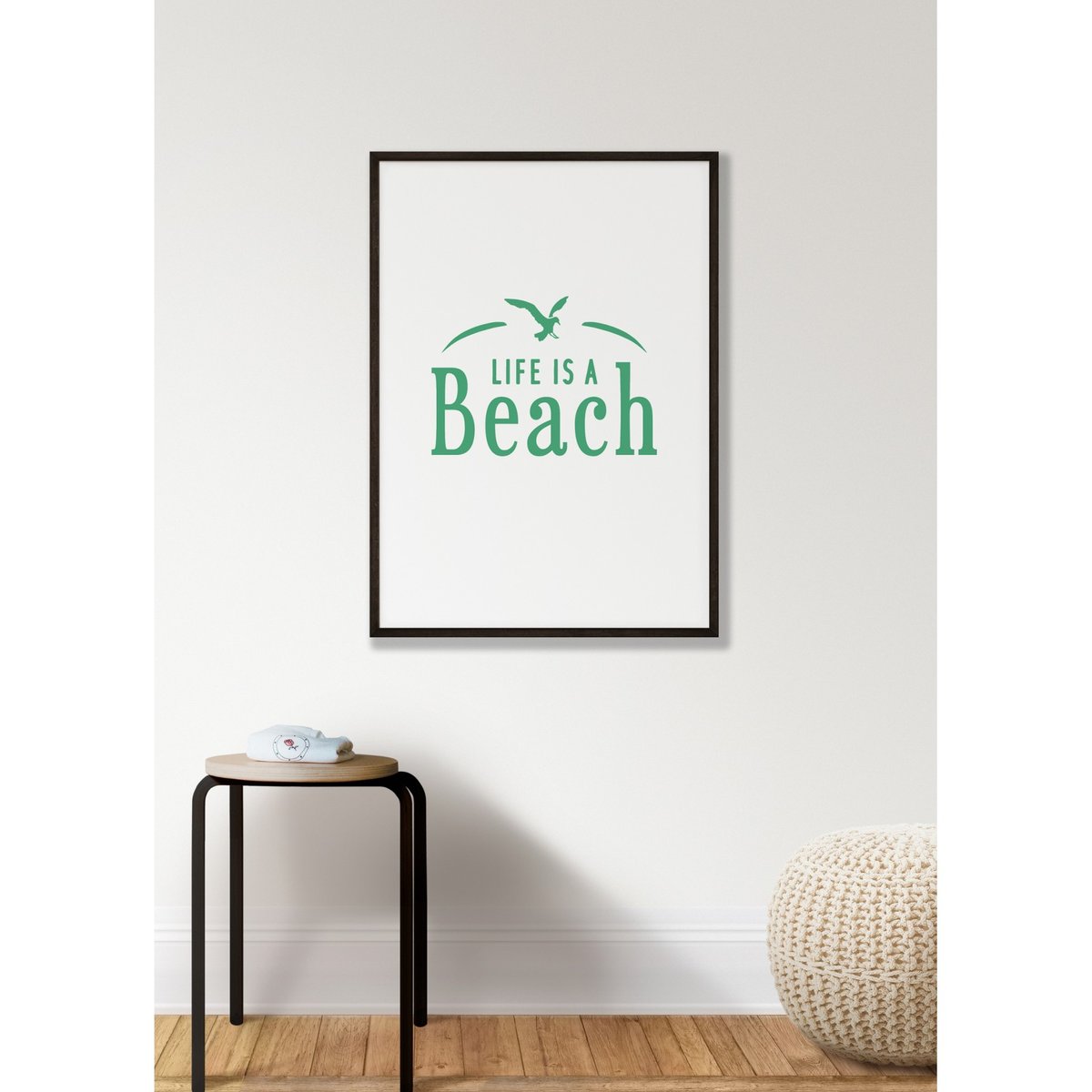Affiche Life is a beach blanc, L'AFFICHERIE