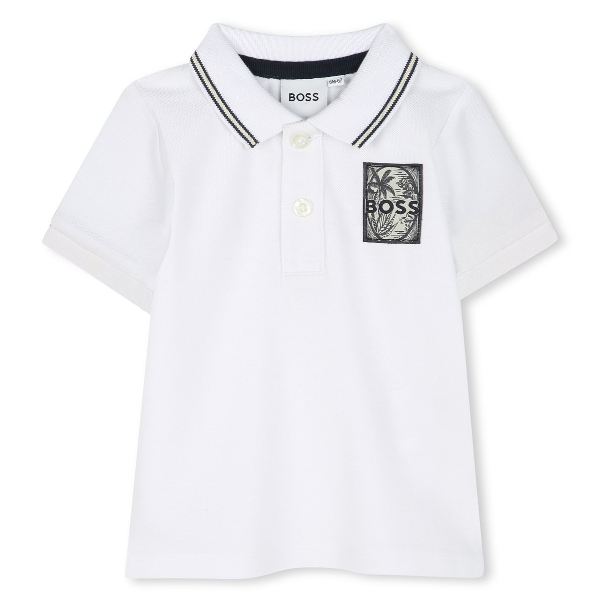 Polo à manches courtes blanc, BOSS KIDSWEAR