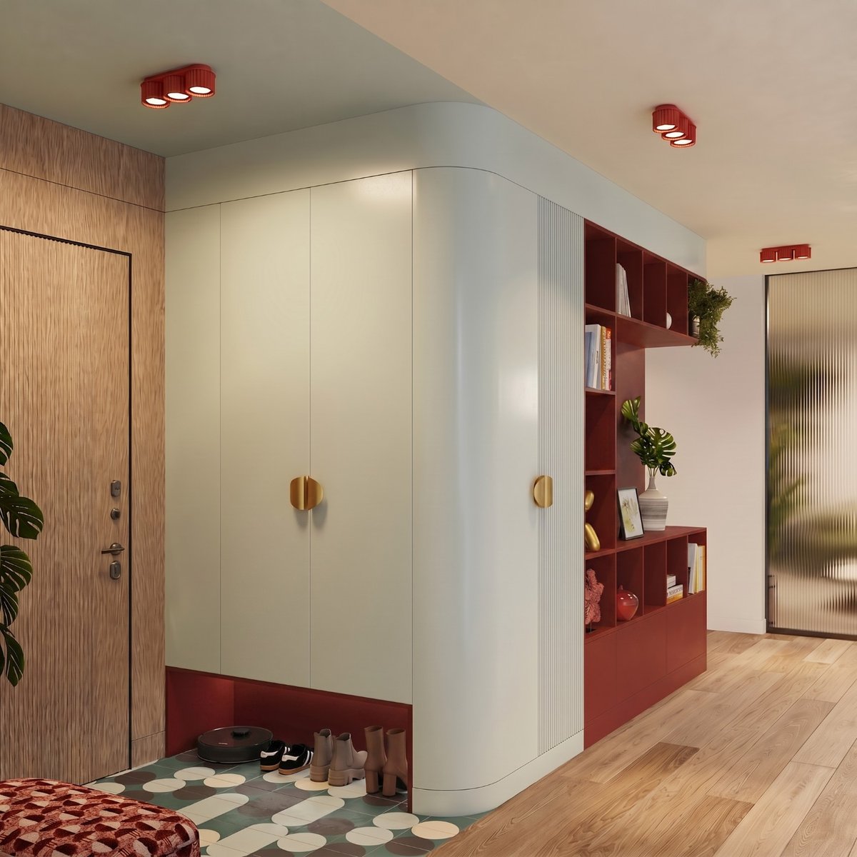 Plafonnier Aluminium Rouge Gx53 3 AURA rouge, EDEN