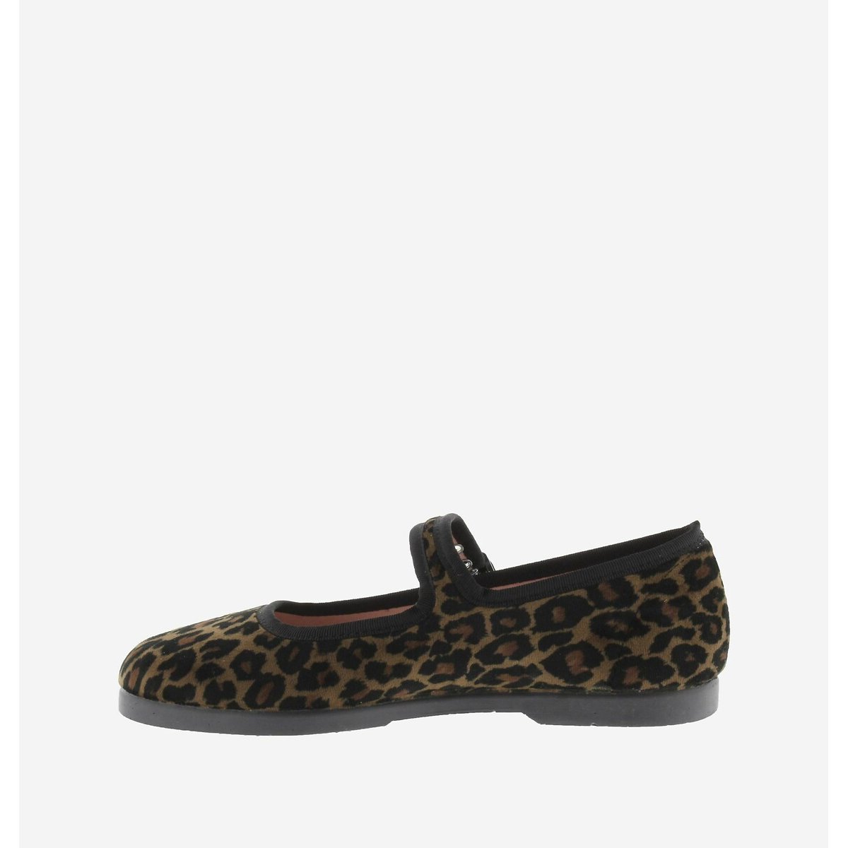 Gong-Fu Mercedes Mary Jane Ballet Pumps in Velvet leopard print, VICTORIA