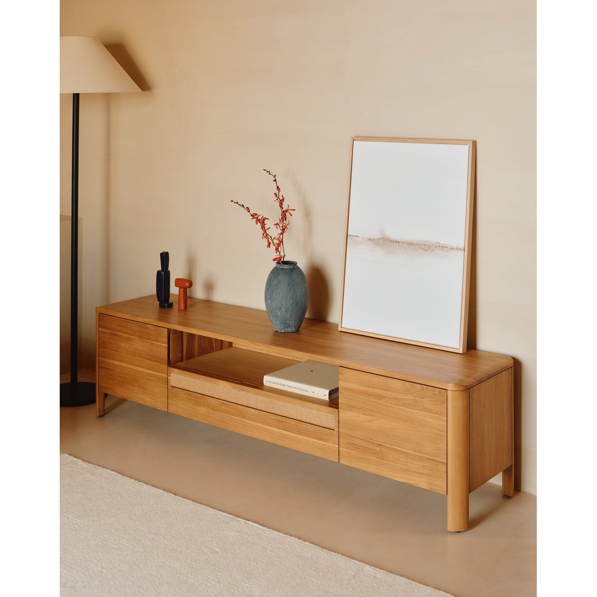 Meuble TV teck 180 cm - CIRO couleur unique, HANNUN
