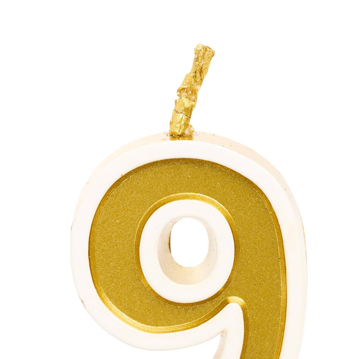 Bougie d'anniversaire Numéro 9 ANNIVERSAIRE doré, 5FIVE SIMPLY SMART
