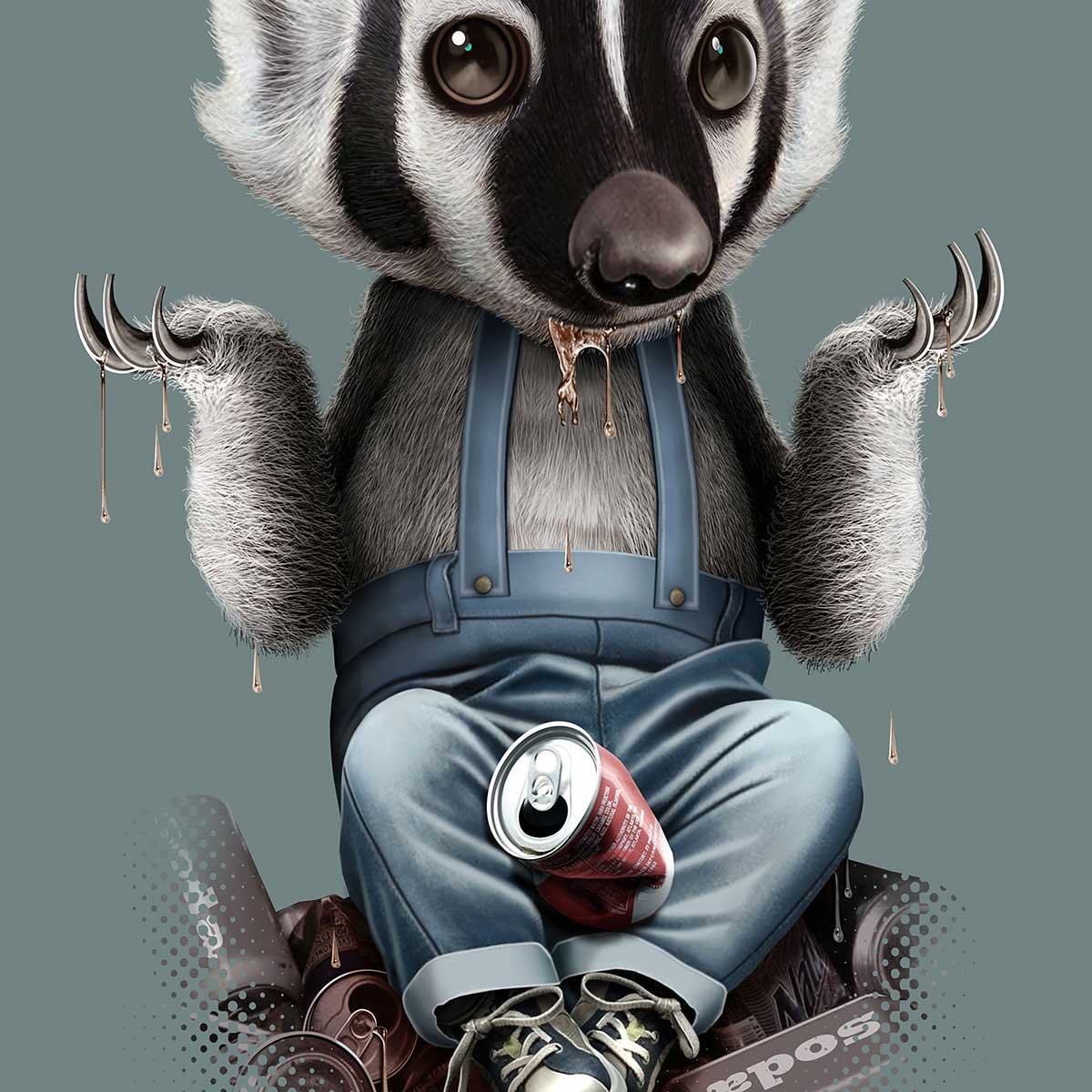 Affiche enfant frisson de blaireau affiche seule, HEXOA