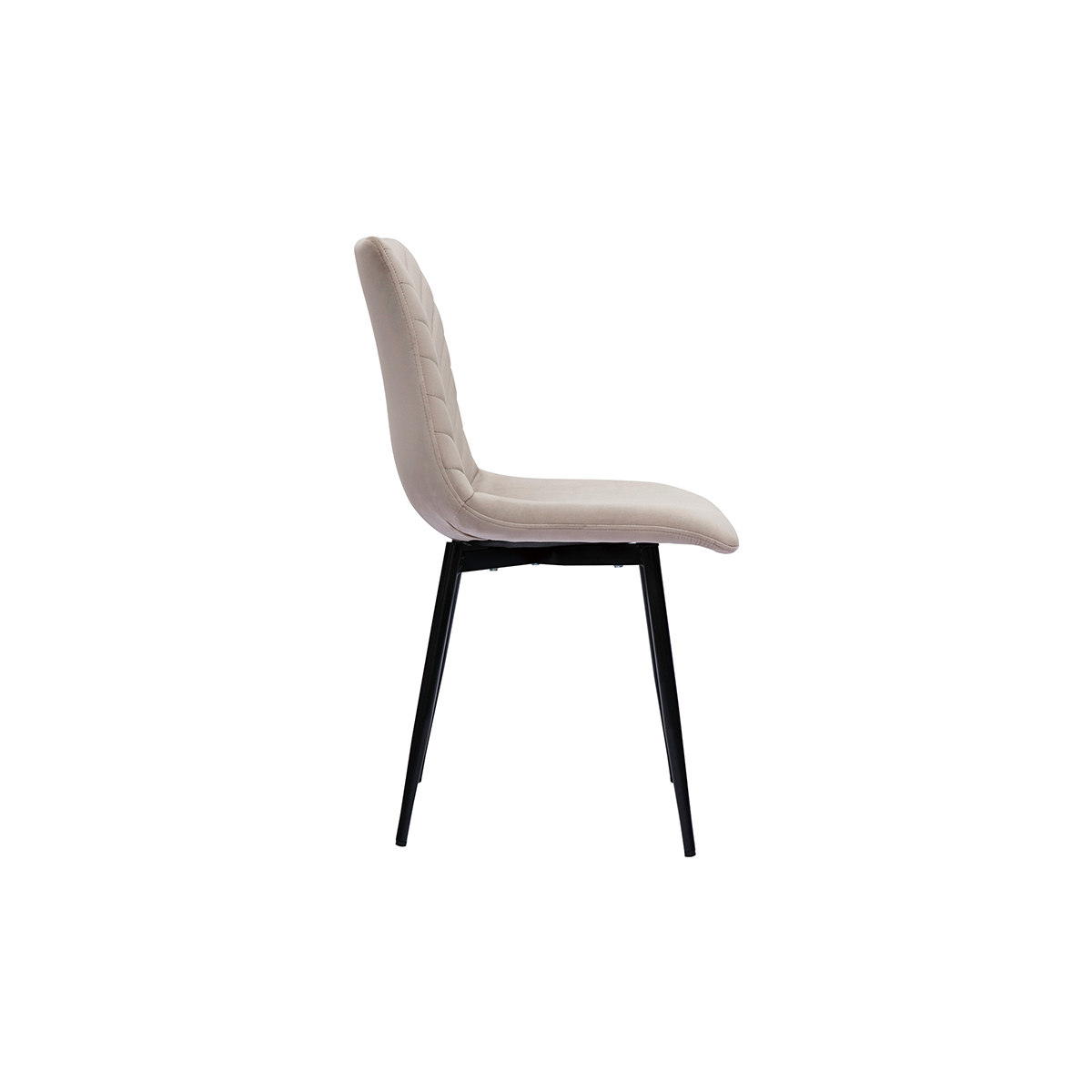 Chaises design en tissu velours et pieds métal (lot de 2) PUMPKIN taupe, MILIBOO