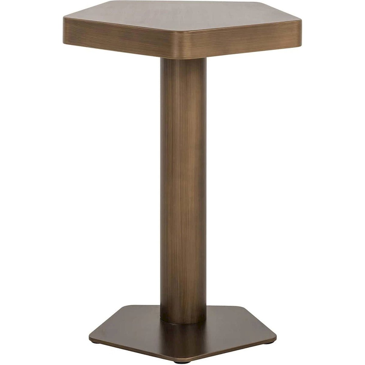Table d'appoint en fer, Motif géométrique or brossé élégant, RECOLLECTION