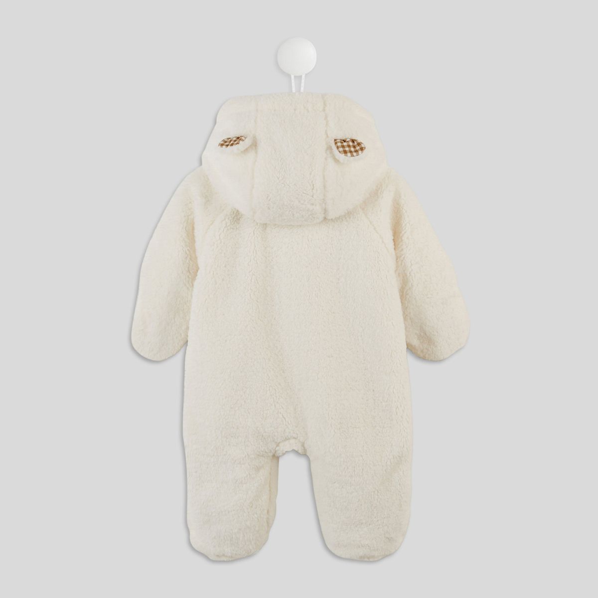 Combinaison pilote uni en sherpa ecru, BOUT'CHOU