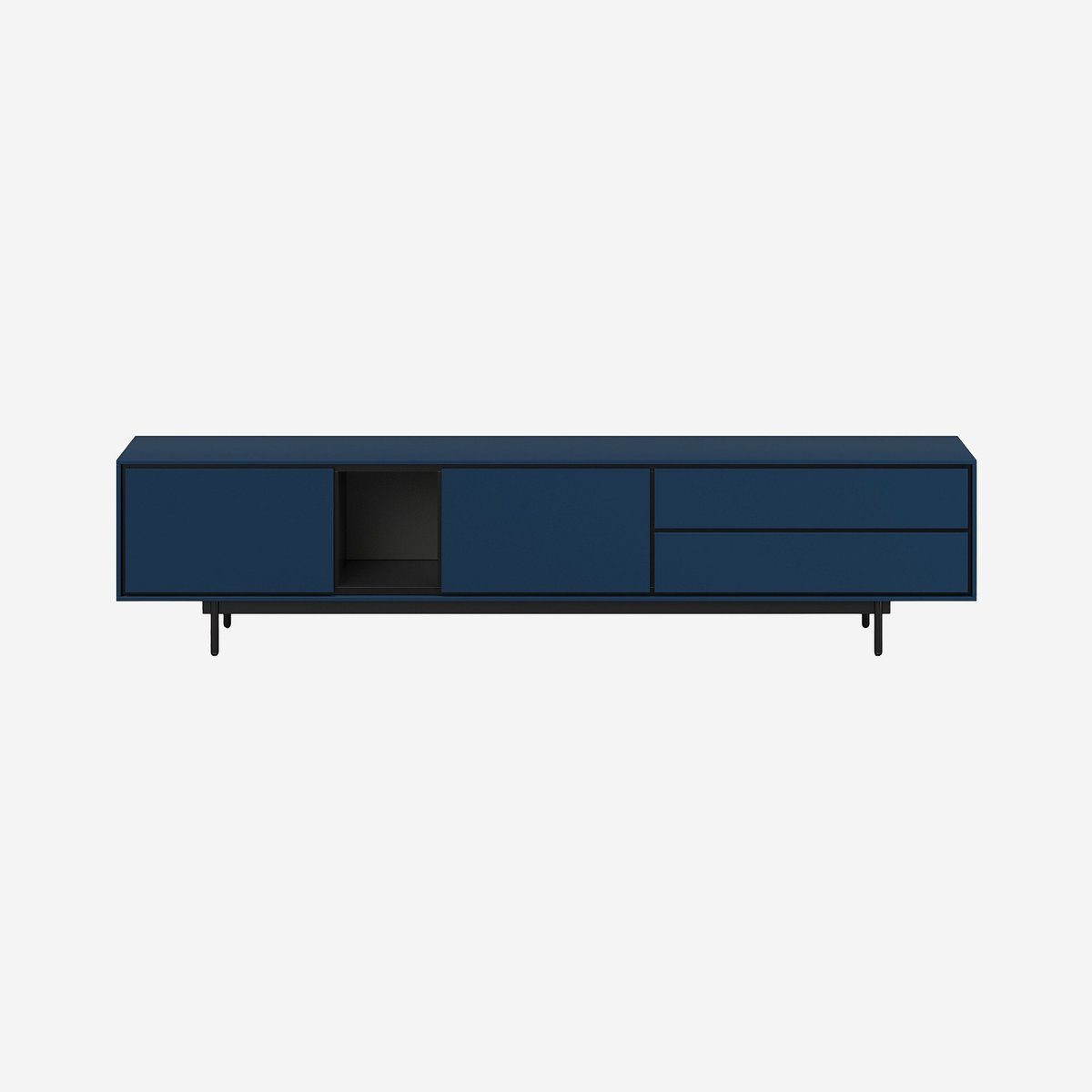 Banc TV mdf, panneau et dérivés de bois FARREL bleu, HABITAT