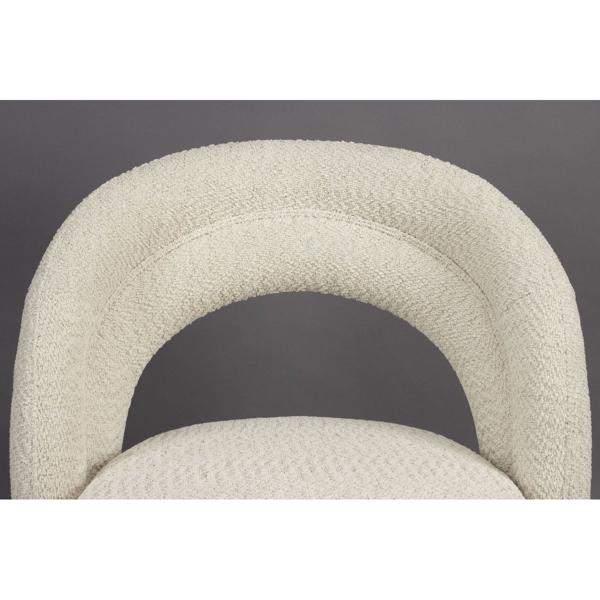 Fauteuil design pivotant en tissu, bohème, SEINA blanc, DUTCHBONE