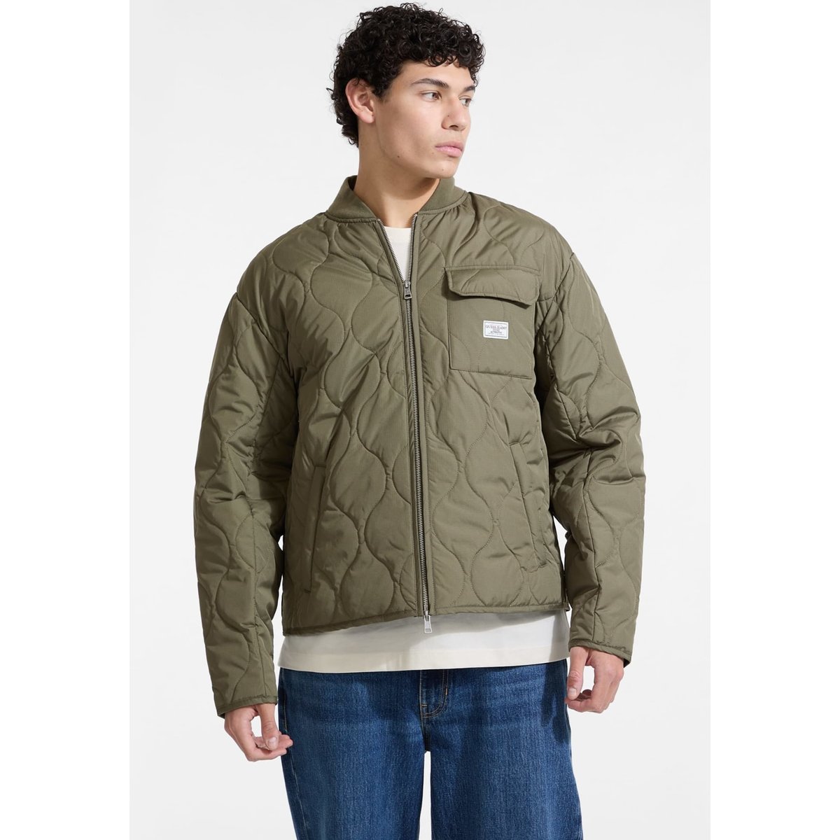 Bomber Matelassé vert olive, GUESS JEANS