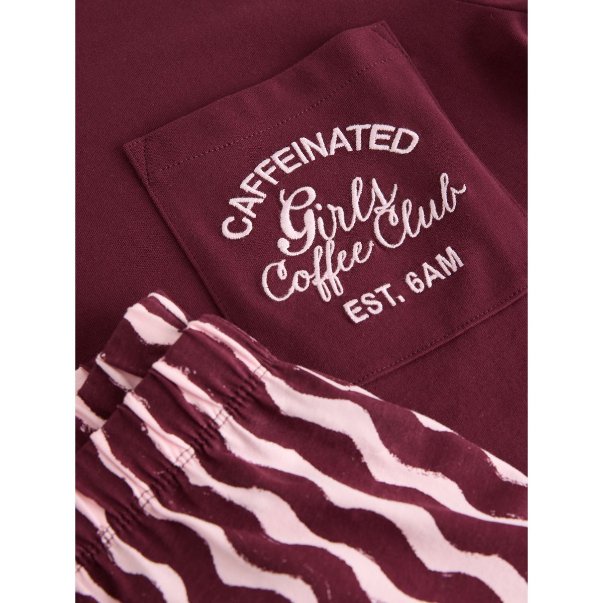 Ensemble pyjama avec short en coton rayures ondulées rouge bordeaux/rose, NEXT