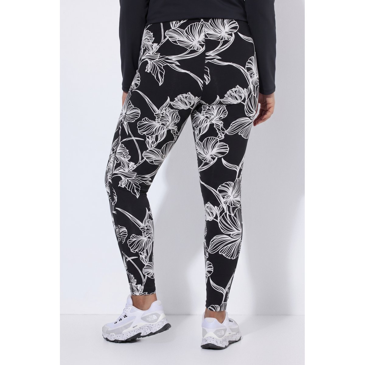 Legging imprimé floral noir, ULLA POPKEN