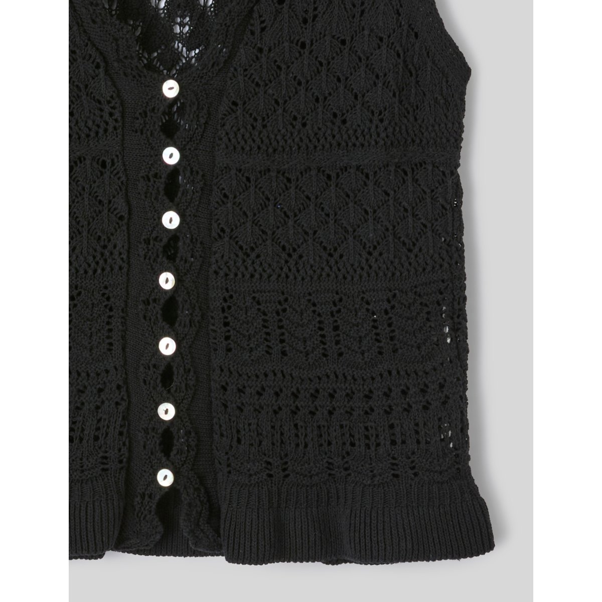Gilet sans manches crochet noir, BZB