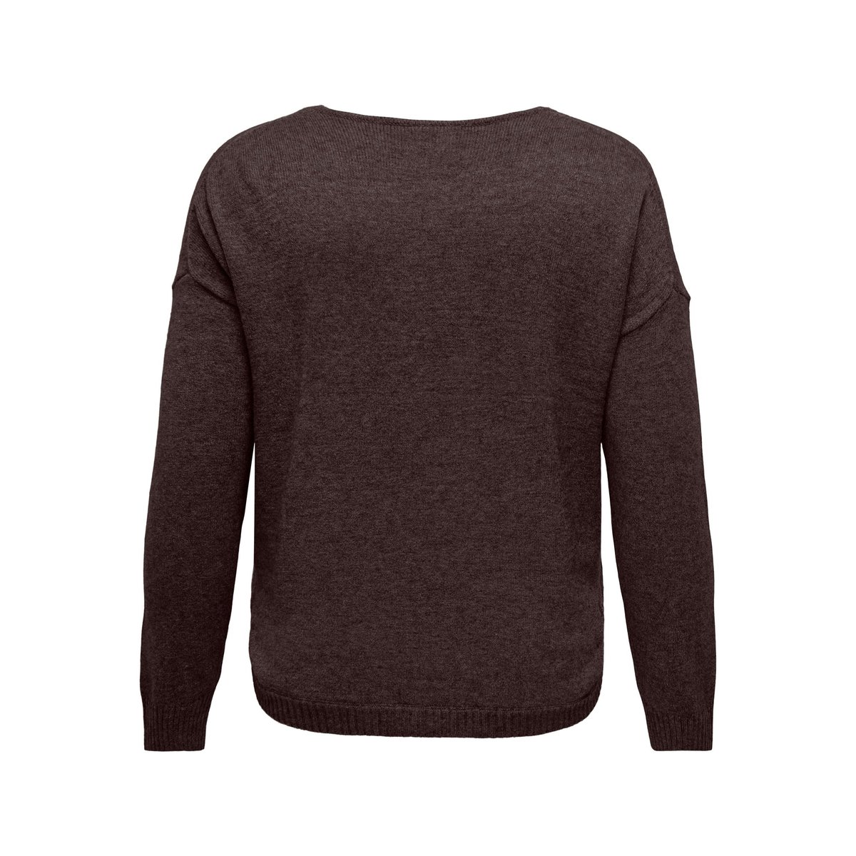 Pull maille mousseuse, col V chocolate torte, ONLY CARMAKOMA