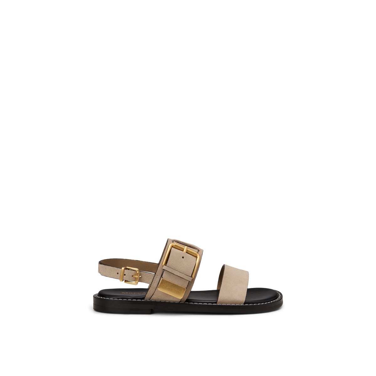 Sandale modèle Stina en cuir velours doux marron clair, MARC O'POLO