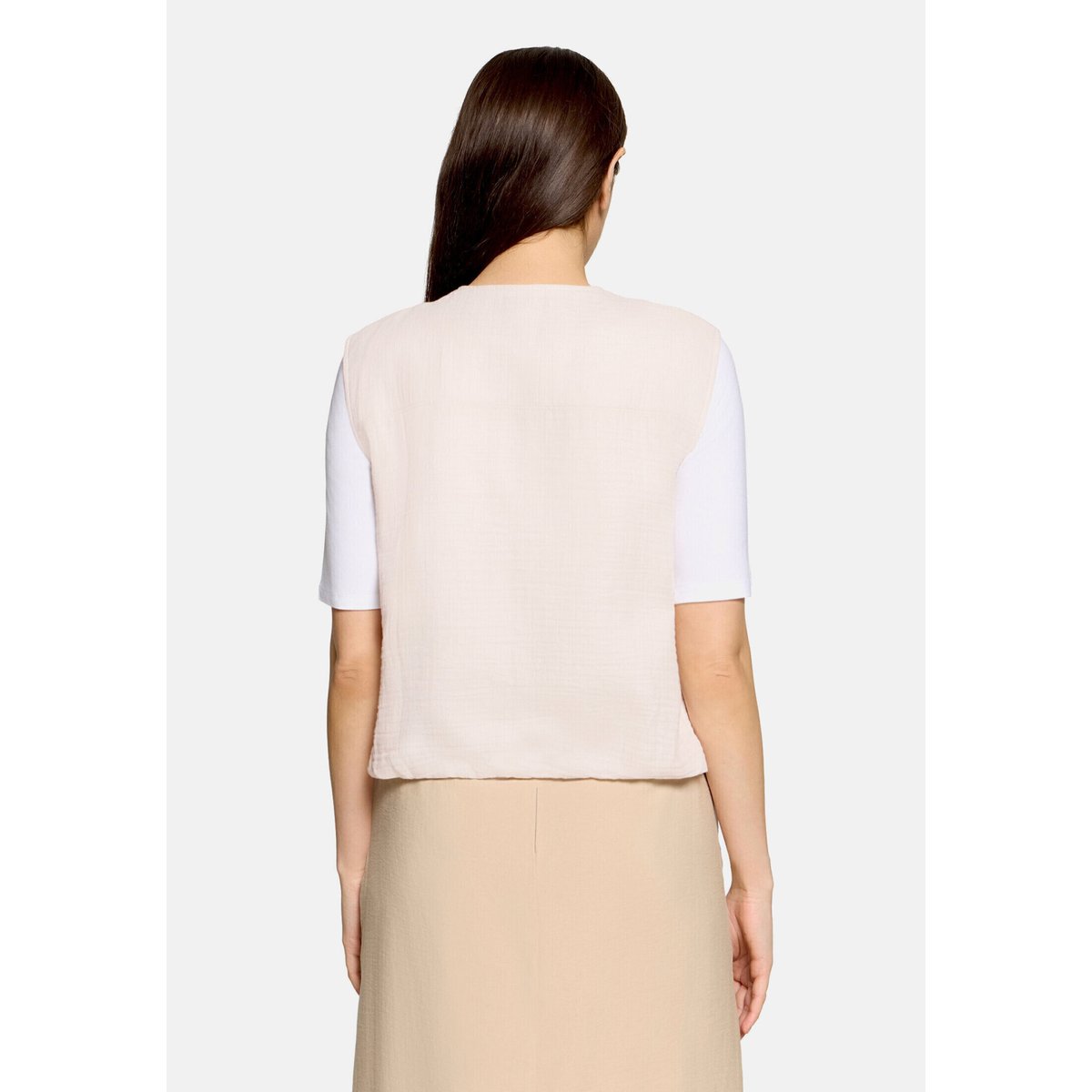 Veste sans manches d'été à poches silky beige, CARTOON