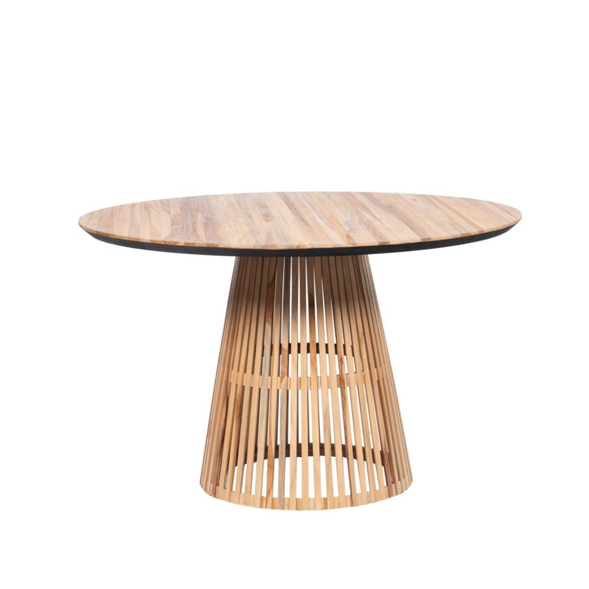 Table à manger Calopsite ronde 4 à 6 personnes en bois marron, AMADEUS