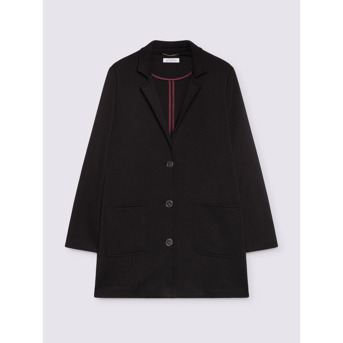 Manteau en néoprène à la ligne épurée. noir, FIORELLA RUBINO