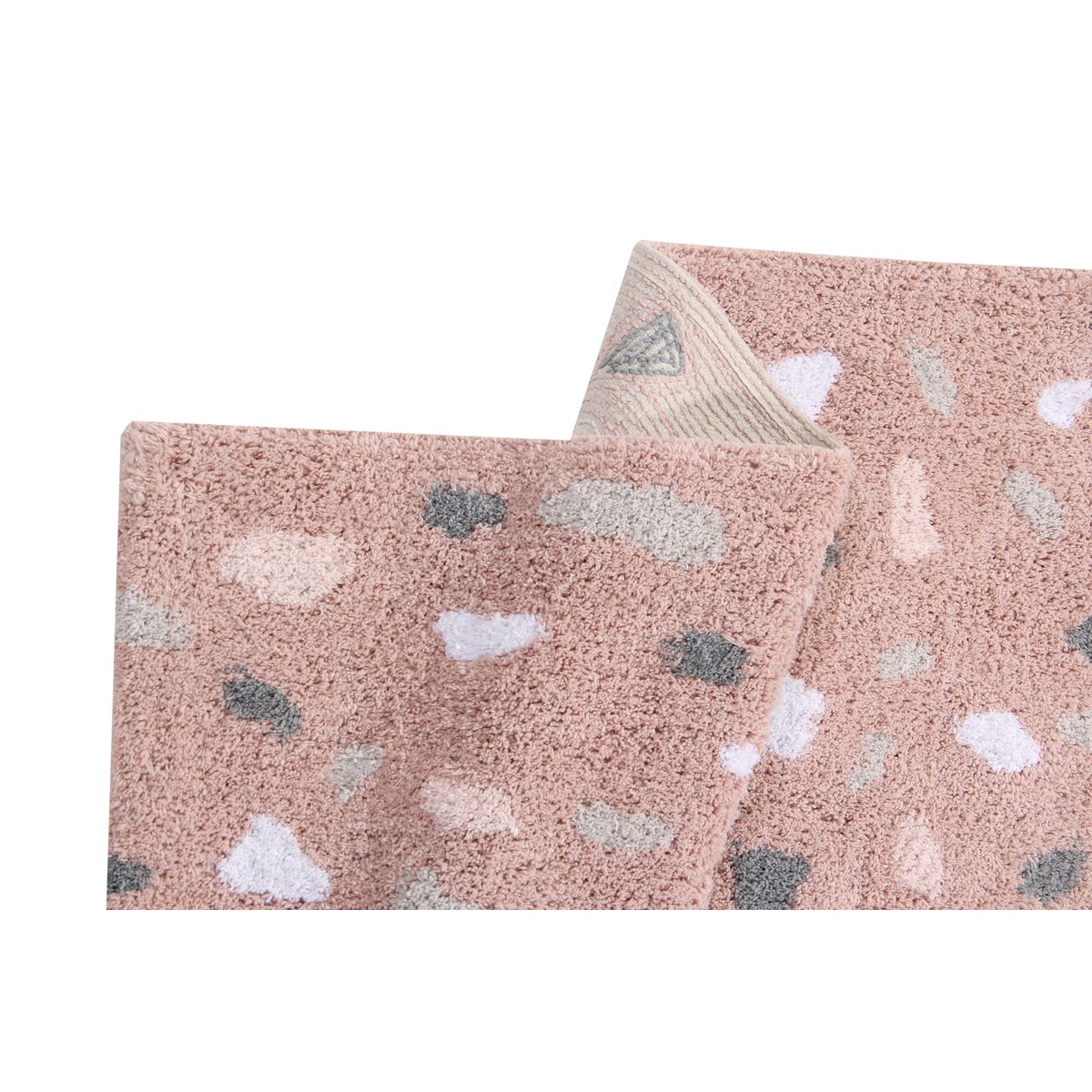 Tapis Rectangulaire en coton TERRAZZO multicolore avec rose et bleu, LORENA CANALS
