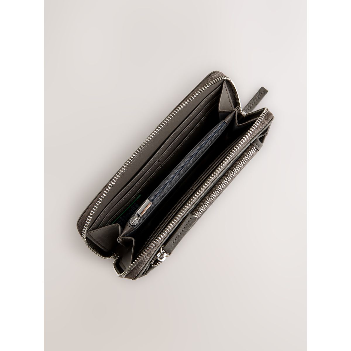 Grand porte-monnaie effet croco gris, NEXT