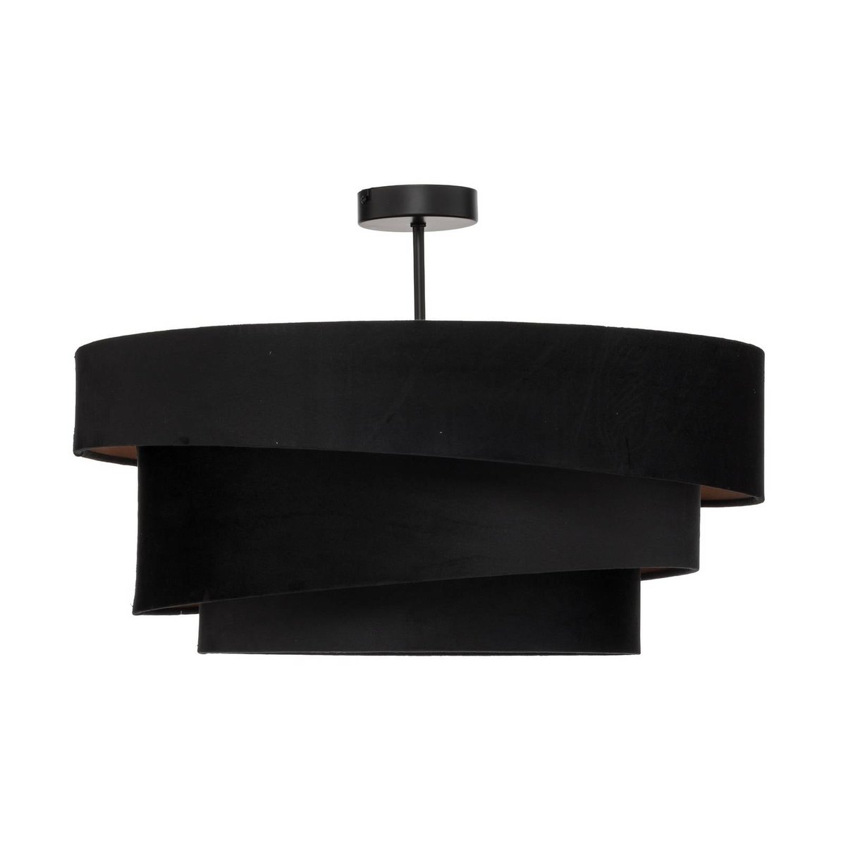 Plafonnier en textile moderne, Jusari noir, doré, LINDBY