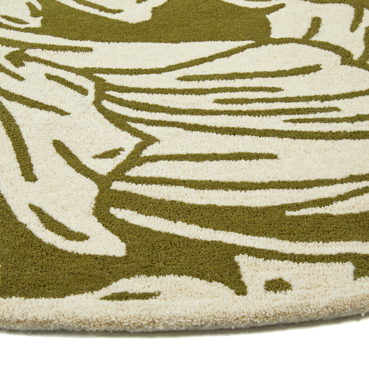 Heritage Floral Circle Rug in 100% Wool moss , SO'HOME