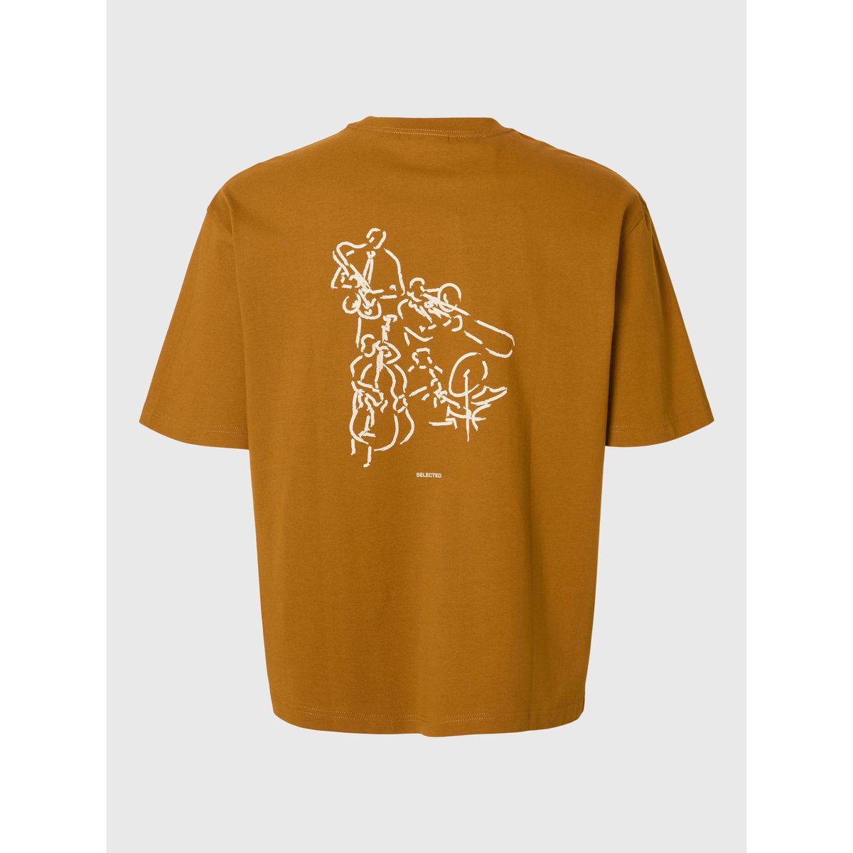 T-Shirt Ras Du Cou golden brown, SELECTED