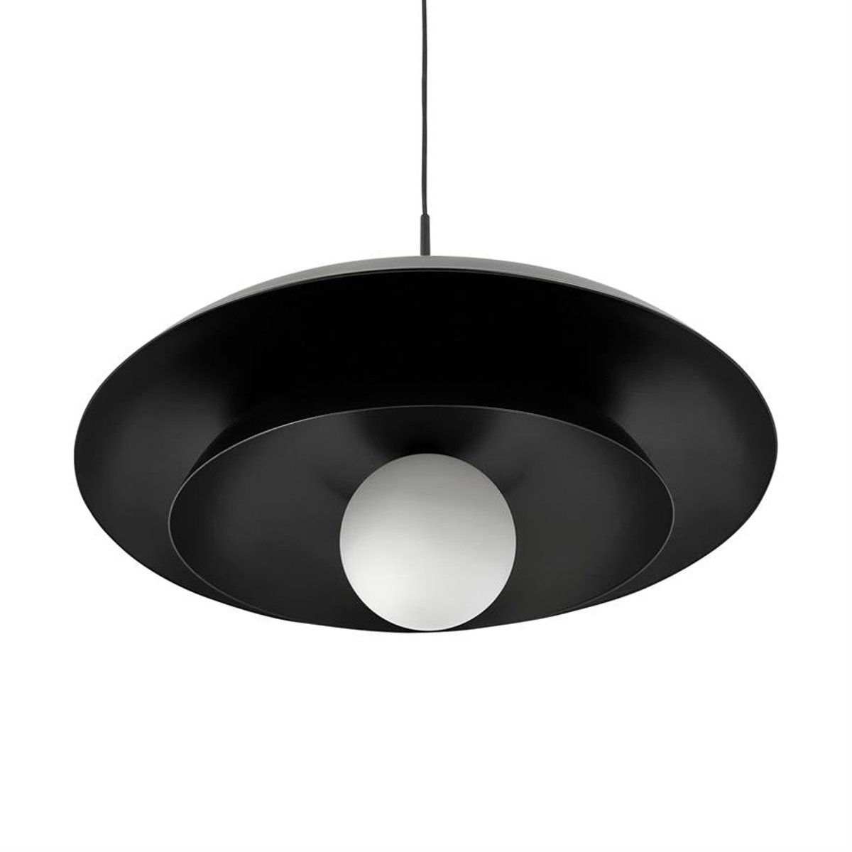 Suspension en Métal et verre AVA noir, DYBERG LARSEN
