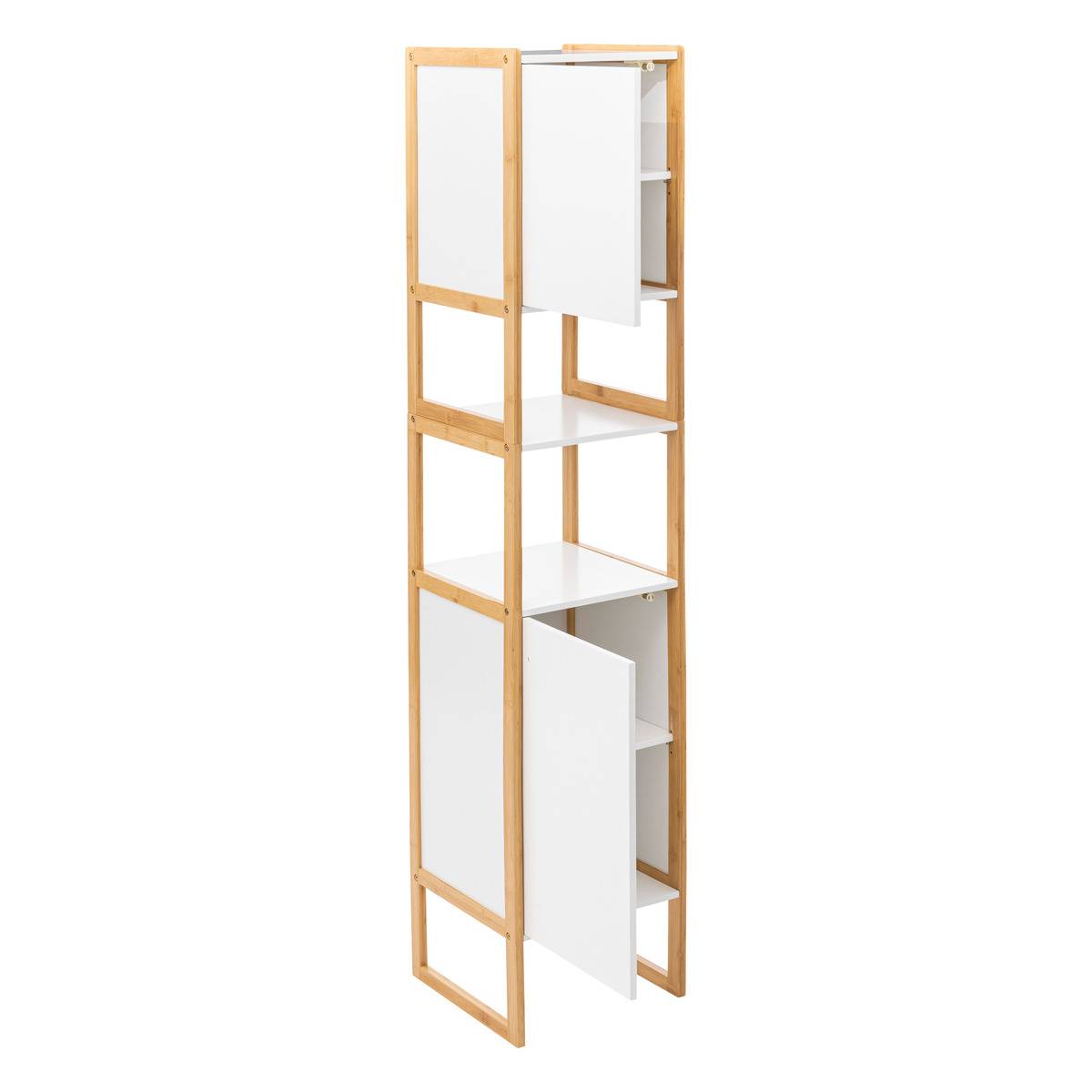 Colonne de rangement 2 portes en bois NATURÉO blanc, 5FIVE SIMPLY SMART