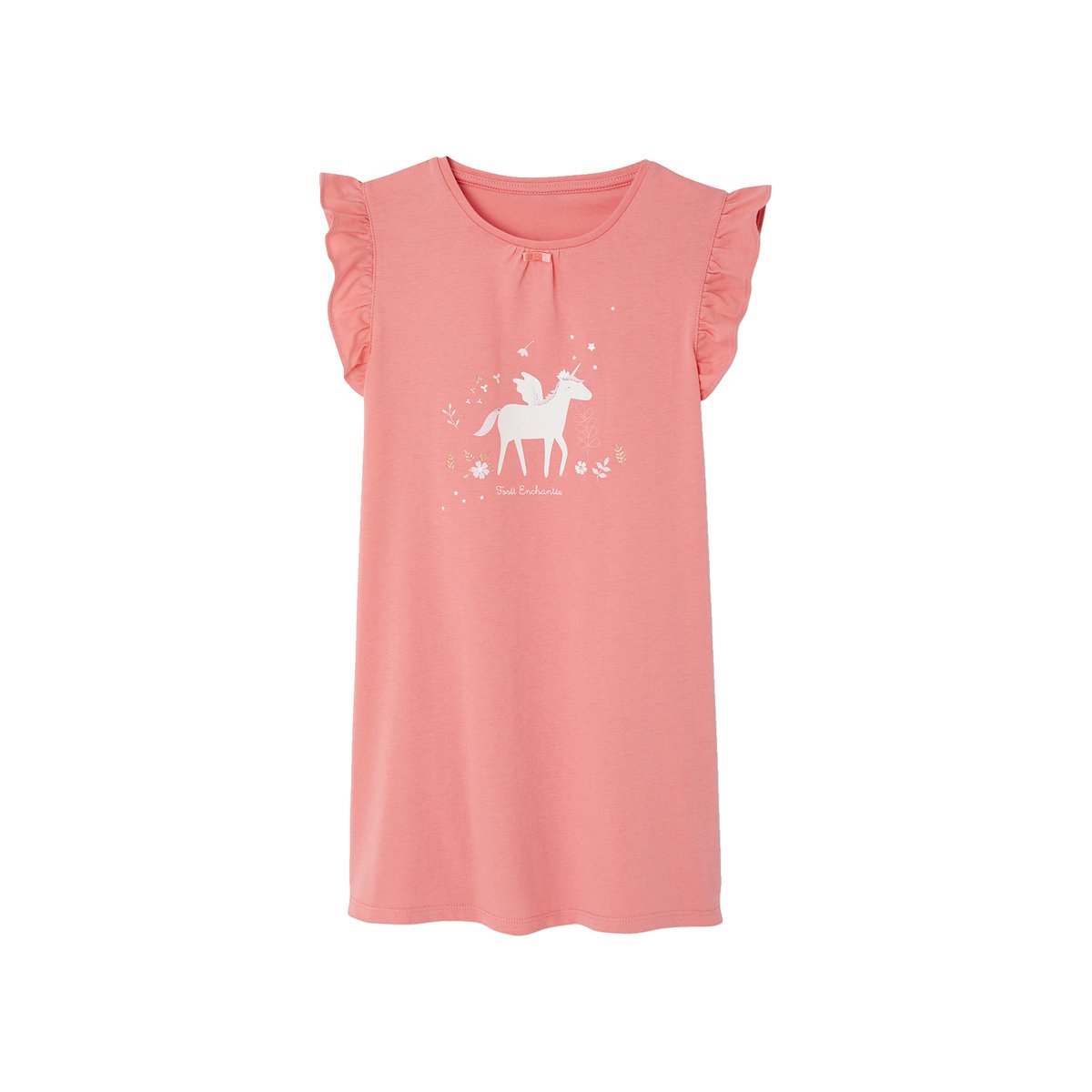 Ensemble nuit magique : Chemise de nuit + legging + masque + pochon rose, VERTBAUDET