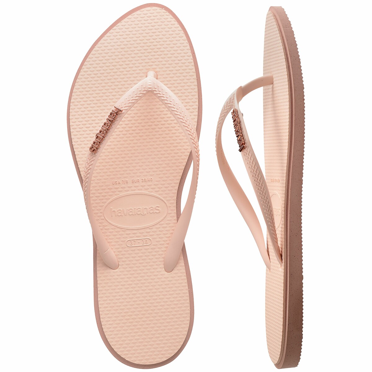 Chinelos Slim Point rosa claro, HAVAIANAS