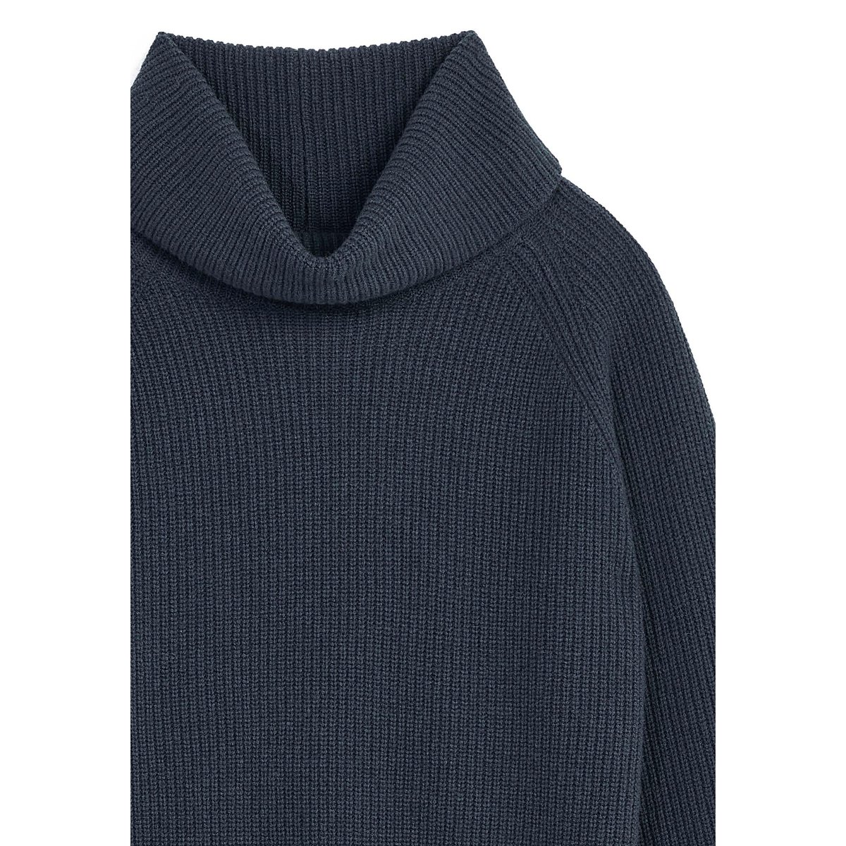 Pull col roulé à côtes bleu denim, RODIER