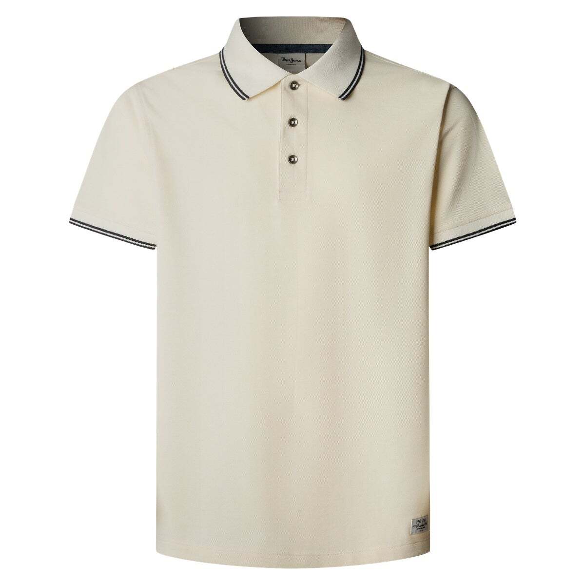 Polo Coupe Regular En Piqué blanc cassé, PEPE JEANS