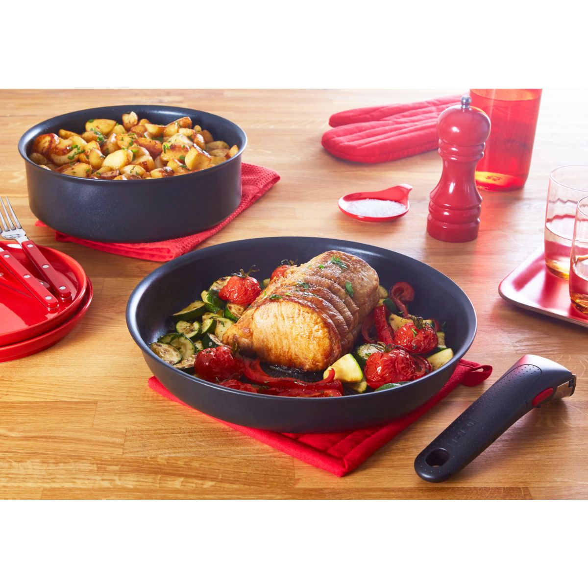 Poignée amovible Ingenio brut couleur unique, TEFAL