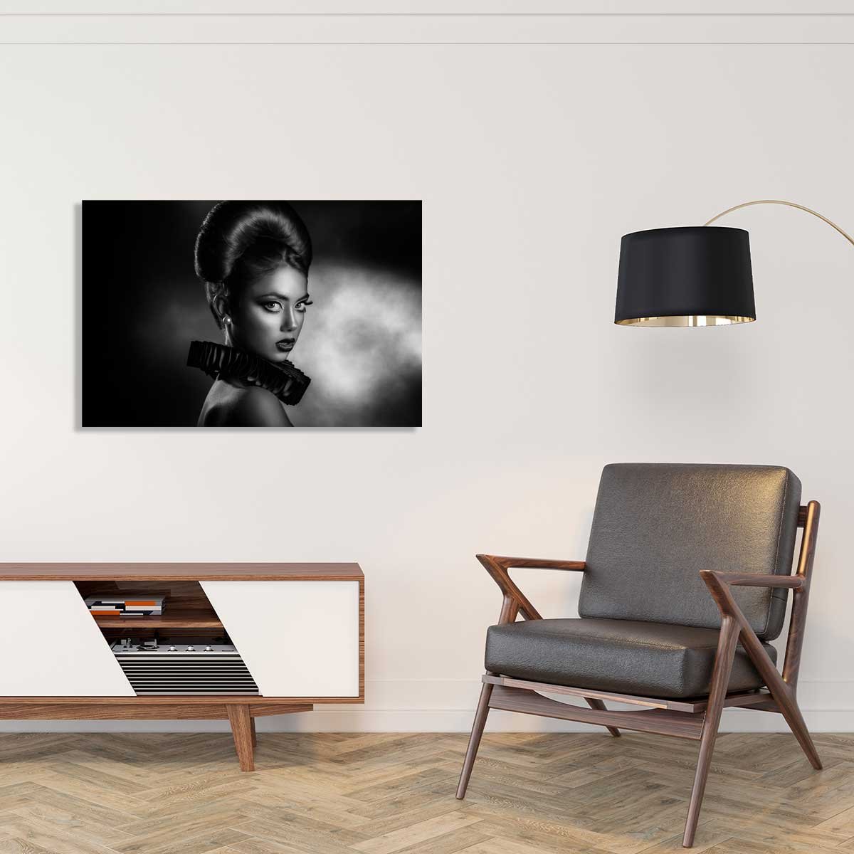 Tableau noir et blanc Lady tableau alu dibond, HEXOA