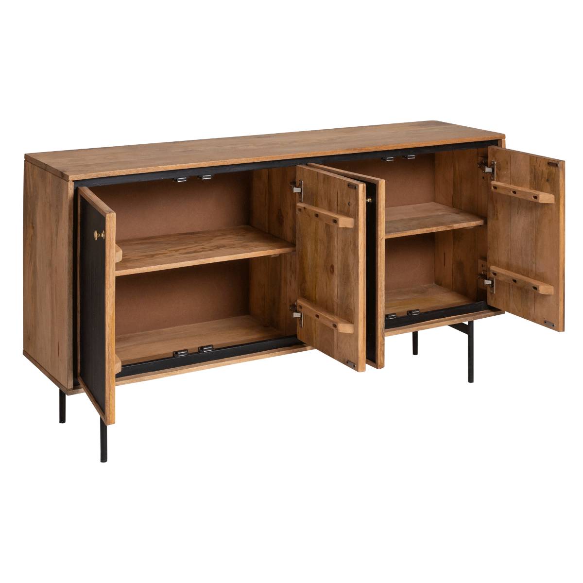 Buffet en bois de manguier LÉANDRO noir, MADE IN MEUBLES