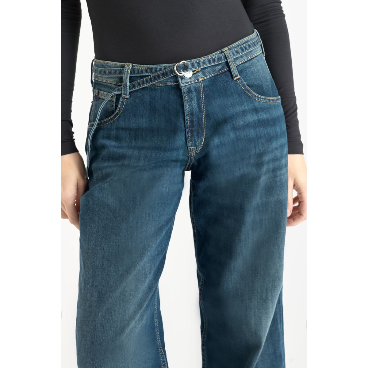 Jeans loose, large wide leg , longueur 34 blue, LE TEMPS DES CERISES