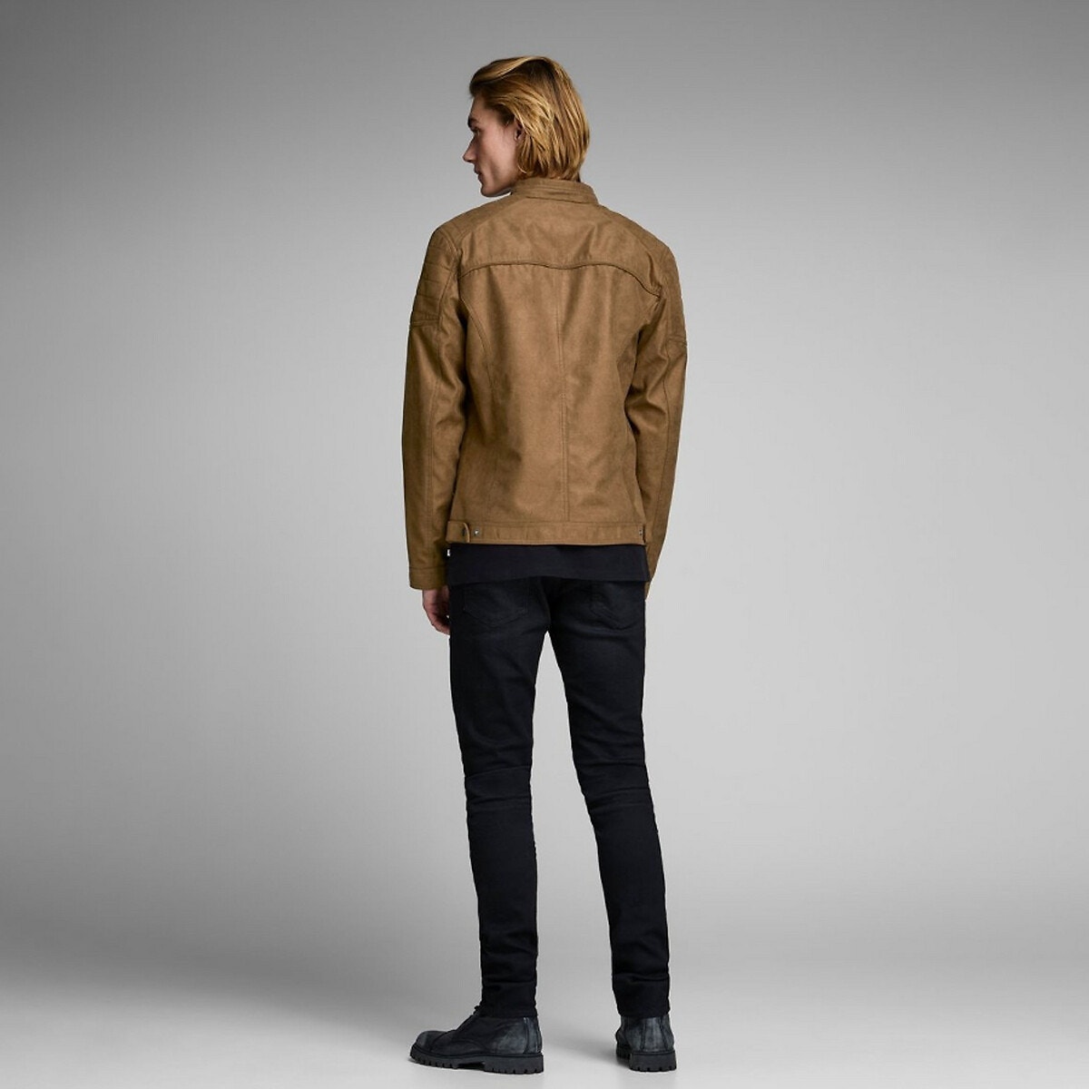 Blouson biker Jcorocky cognac, JACK & JONES