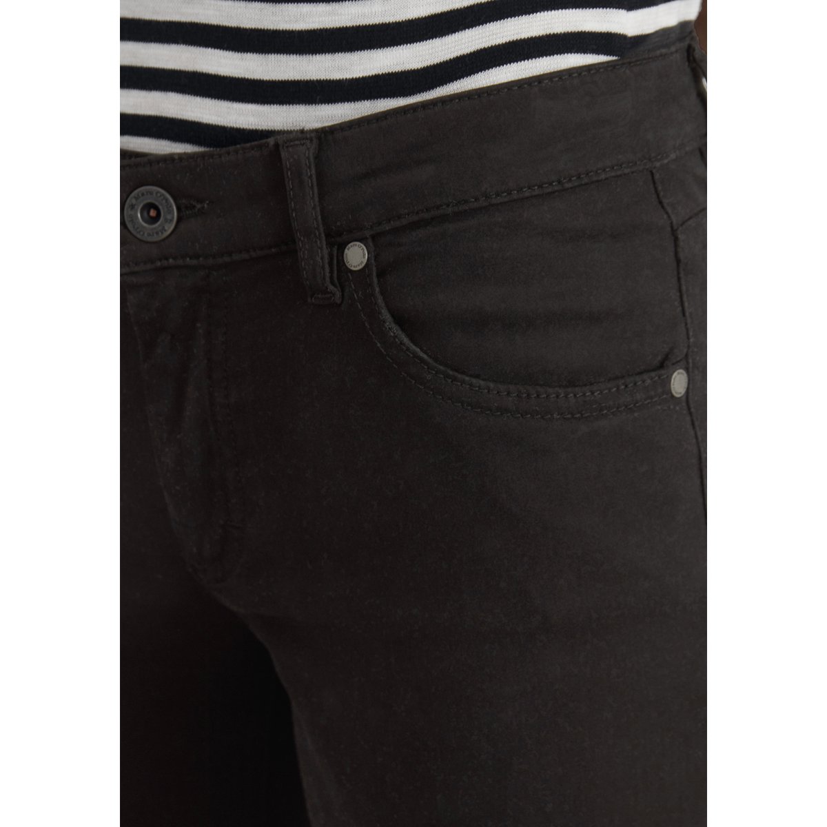 Pantalon modèle Lulea slim en mélange de lyocell et de coton noir, MARC O'POLO