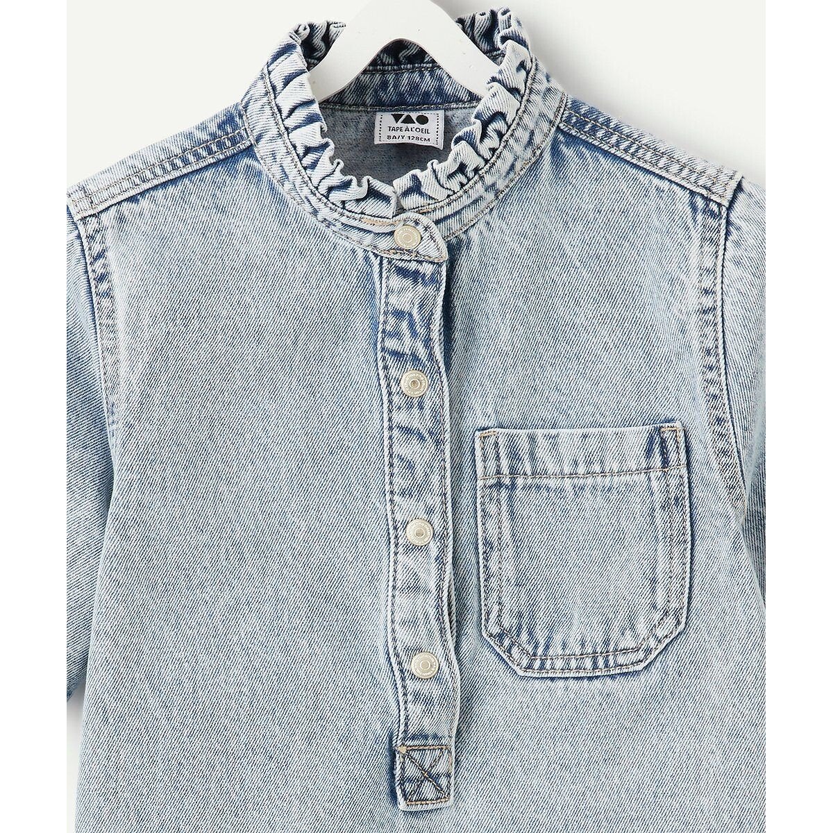 Robe manches courtes en denim bleu denim, TAPE A L'OEIL