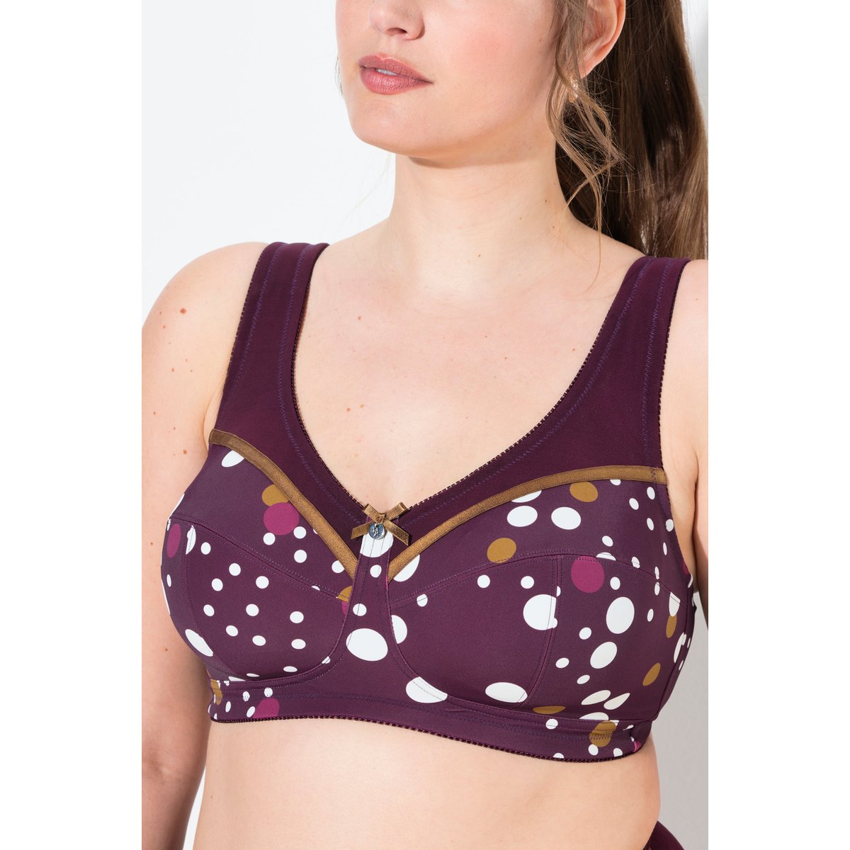 Soutien-gorge de maintien, sans armatures rouge raisin, ULLA POPKEN