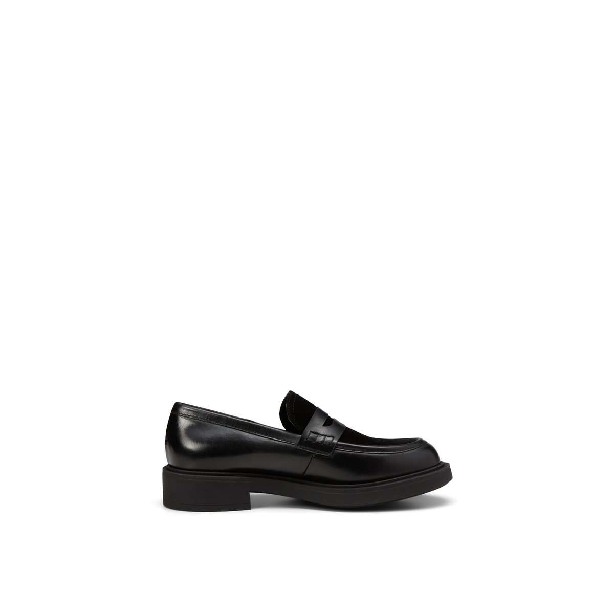 Penny-Loafer modèle Lea en mélange de cuir : lisse et velours noir, MARC O'POLO