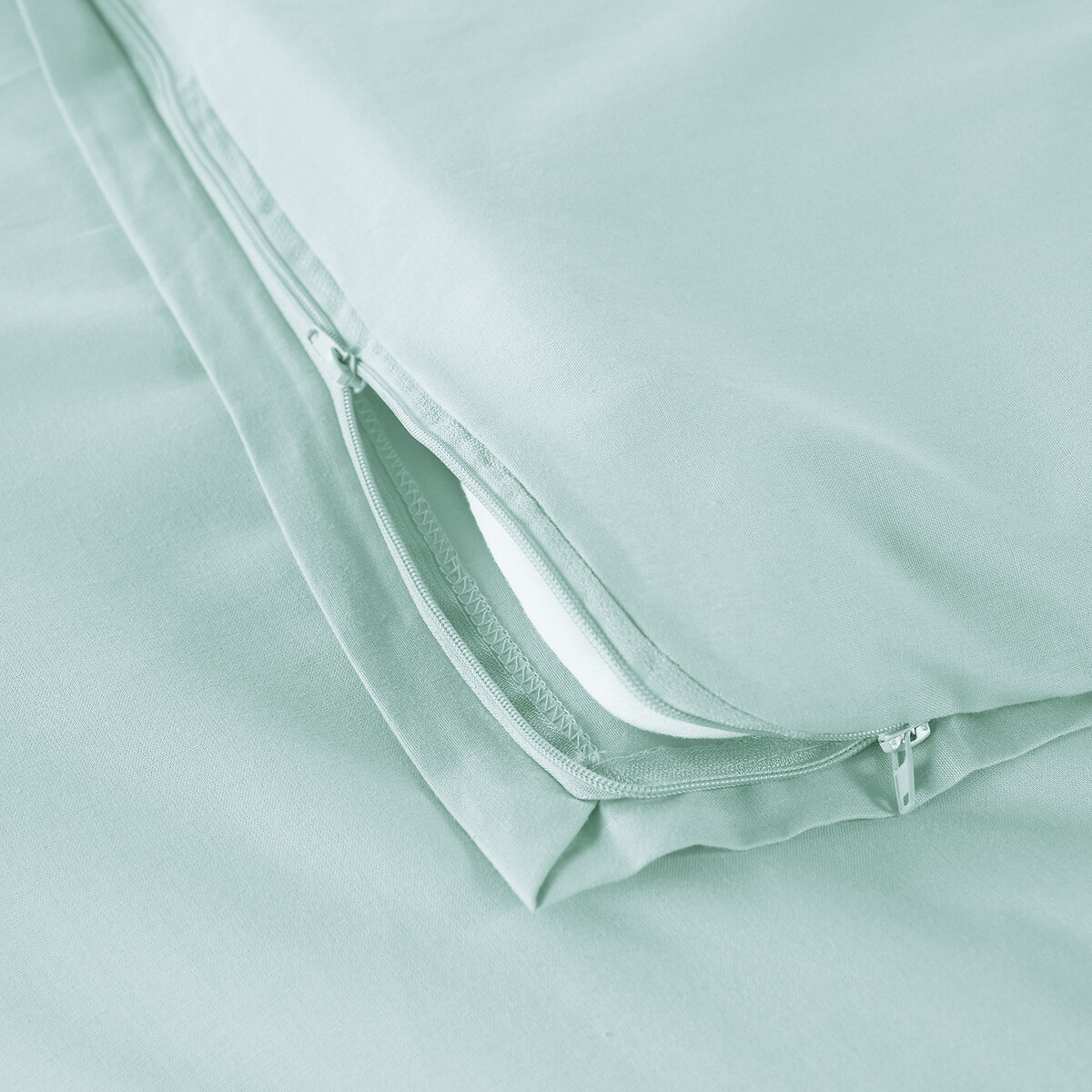 Scénario Plain 100% Cotton Zipped Duvet Cover celadon blue, LA REDOUTE INTERIEURS