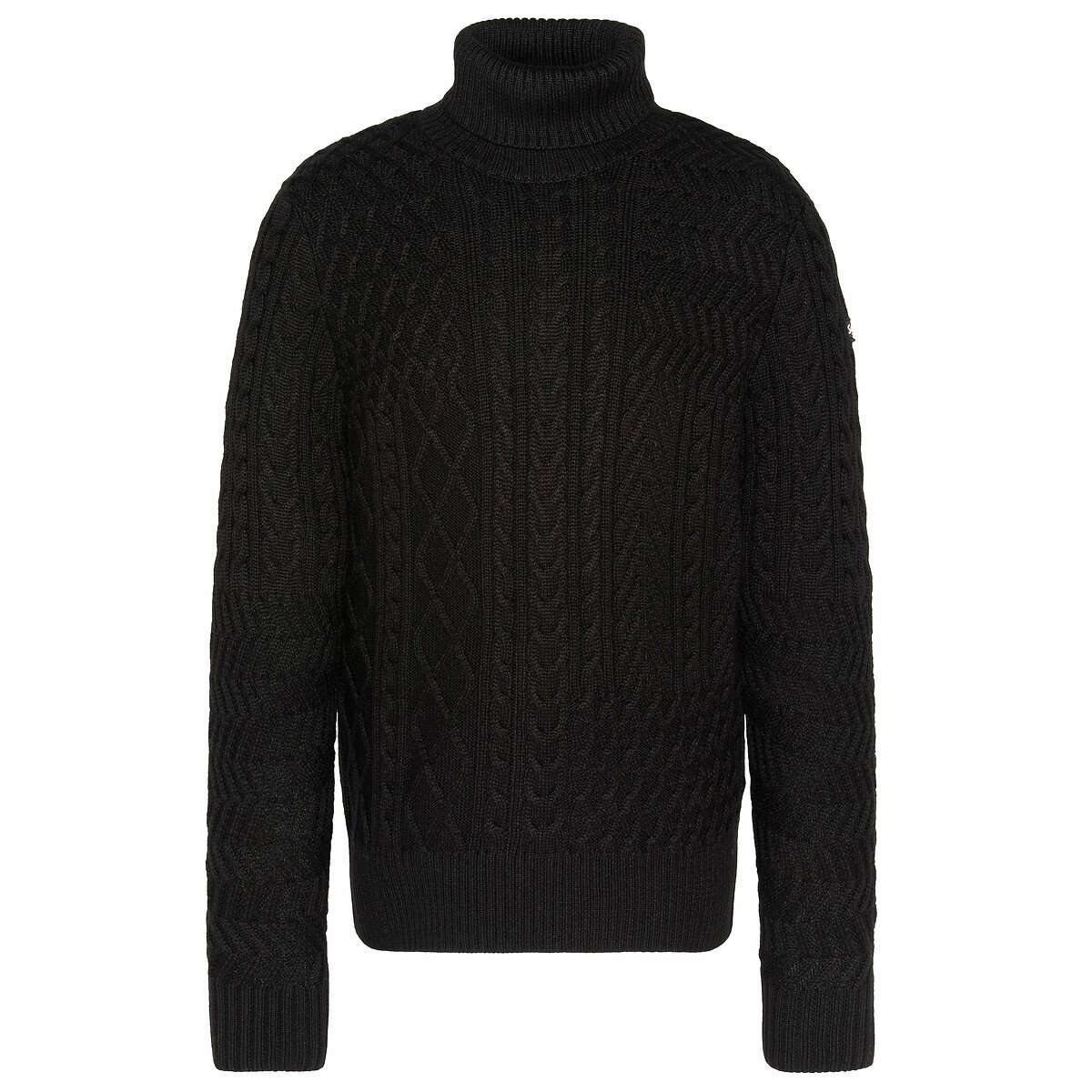 Pull Keth 2 col roulé torsadé noir, SCHOTT