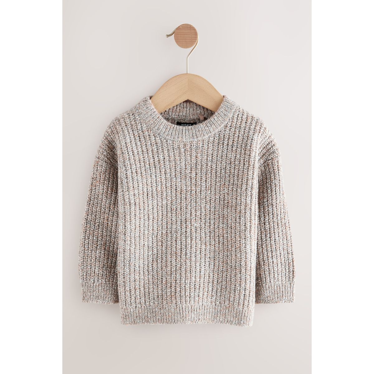 Pull ras du cou en maille naturel, NEXT