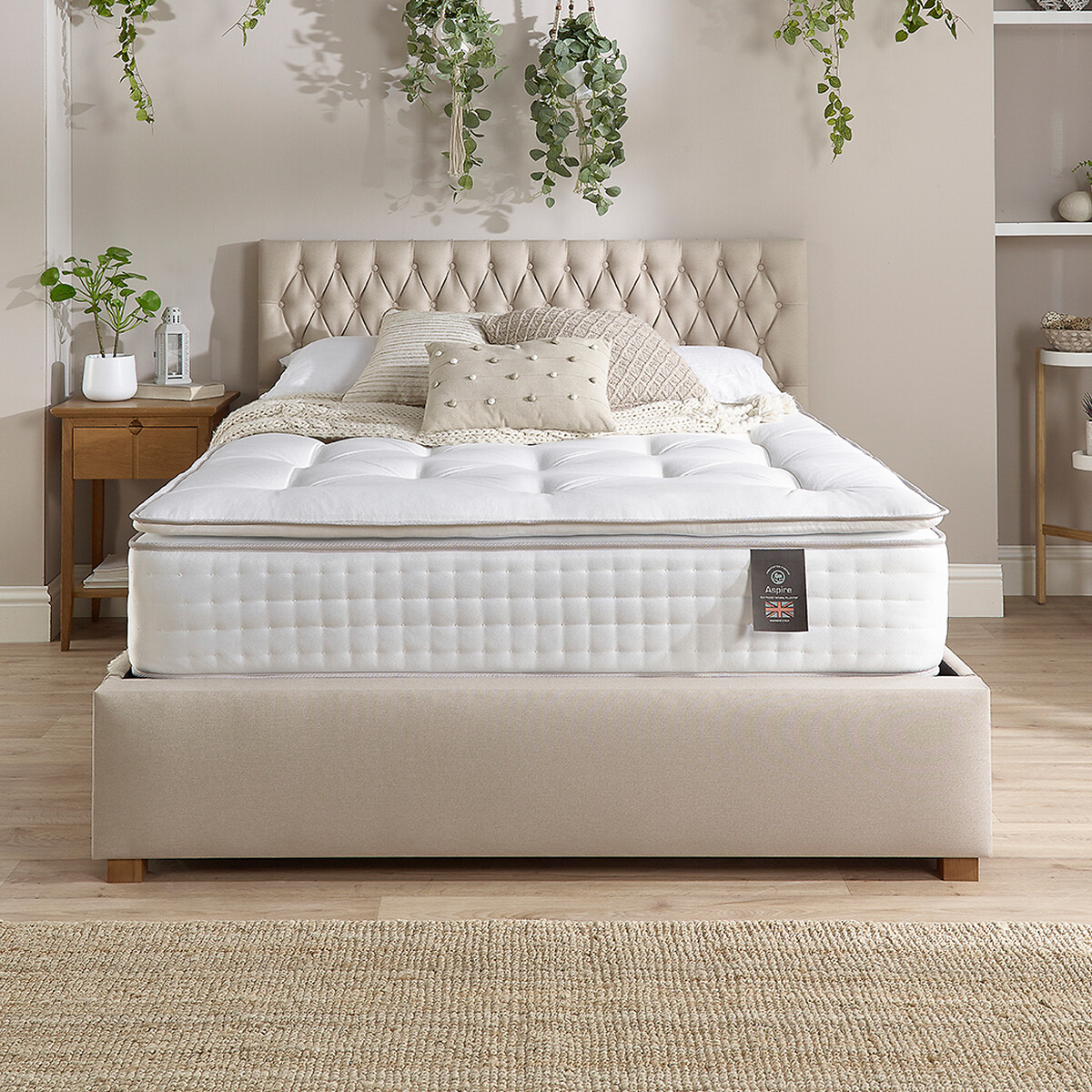 Aspire Luxury 5000 Pocket Natural Cashmere & Wool Pillowtop Mattress white, ASPIRE
