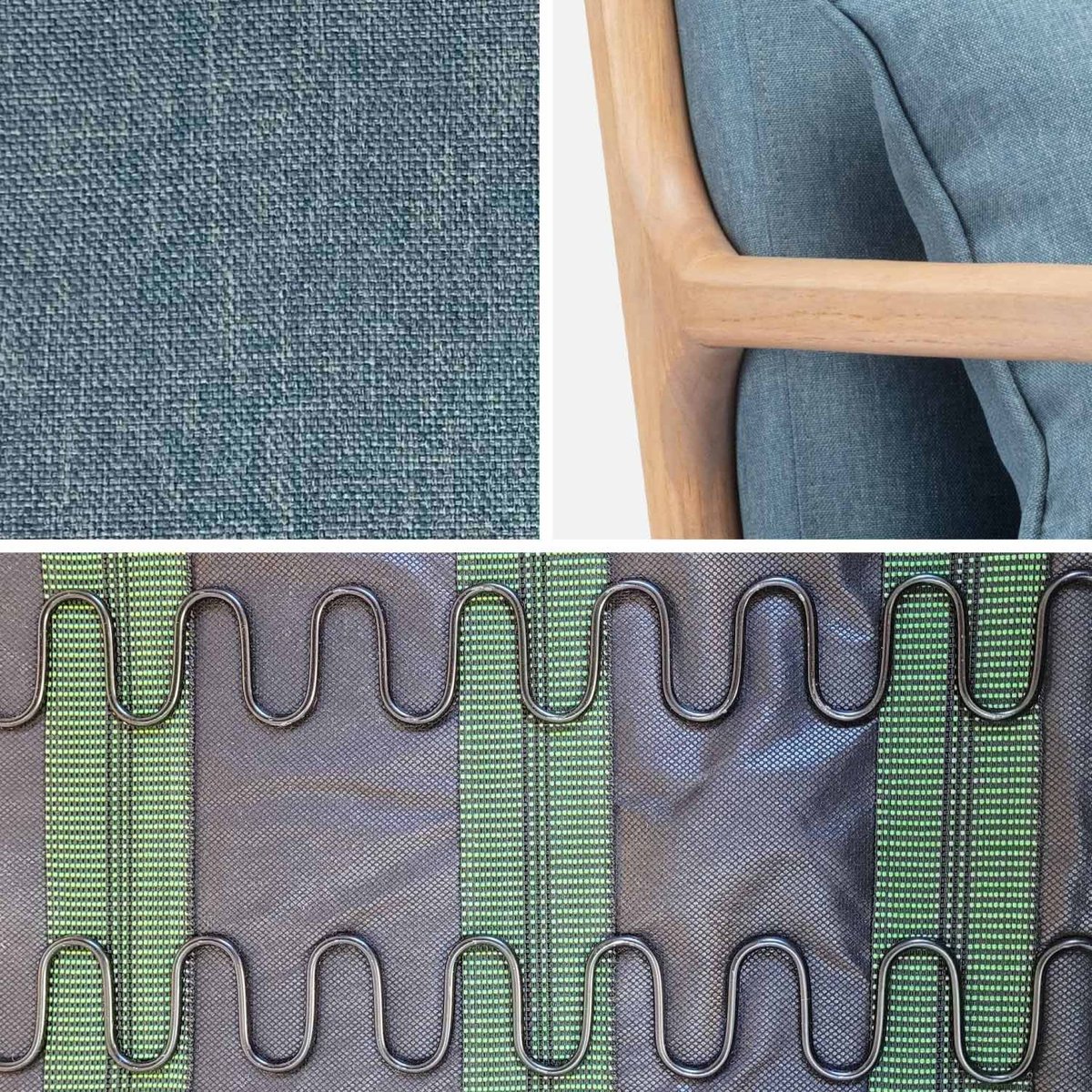 Rocking chair scandinave bois d'hévéa et tissu LORENS gris foncé, SWEEEK